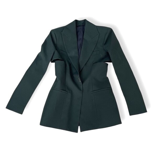 Givenchy green forest side slit wool blazer size 40 - Picture 1 of 8